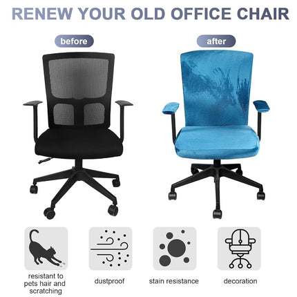 Tallew 4 Pcs Office Chair Covers Set with Armrest, Stretchable,Sapphire