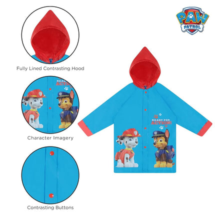 Set de impermeable y paraguas Nickelodeon de la Patrulla Canina para niños, azul claro, de 6 a 7 años