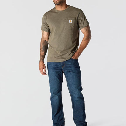 Carhartt Men's Force Relaxed Fit Midweight Short-Sleeve Pocket T-Shirt, Basil Heather, XL Tall