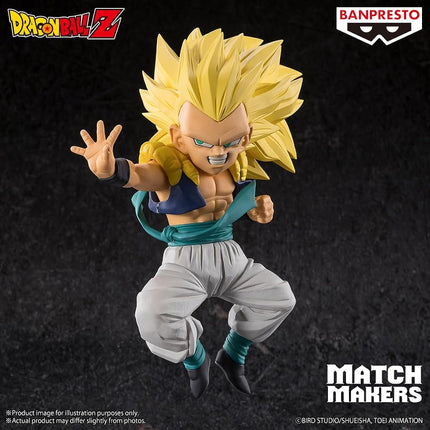 BANPRESTO Gotenks Super Saiyan 3, Vs Majin Buu, Dragon Ball Z, Match Makers, 11 cm, BP28822P Multicolor, Collectible Figure, Optimal for Anime Fans