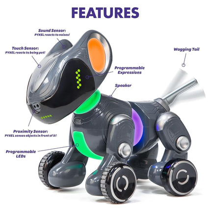 Recursos de aprendizaje PYXEL Coding Pet Lenguajes de codificación Blockly y Python Robótica STEM Robot de codificación interactivo programable para niños Regalos para niños y niñas de 8, 9, 10 años en adelante