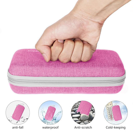 suzamed Insulin Cooler Travel Case,EVA Insulation Travel Medicine Kit with 2 Ice Packs for Diabetes Care,Insulin Pen and Other Diabetic Supplies (Pink)