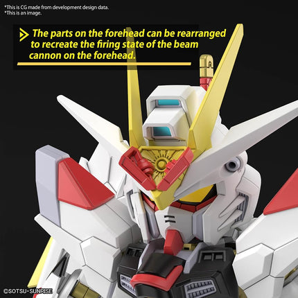 SD Gundam Cross Silhouette SDCS Mobile Suit Gundam Seed Freedom Mighty Strike Freedom Gundam Color Coded Plastic Model, Red, White
