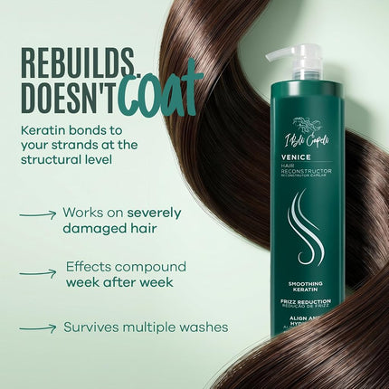 I Belli Capelli Venice Organic Keratin Hair Treatment Straightening in 1 Step- Formaldehyde Free, Keratina Organica, Keratina Para Alisar El Pelo Sin Formol, Brazilian Keratin (16.9 Fl Oz/ 500 ml)