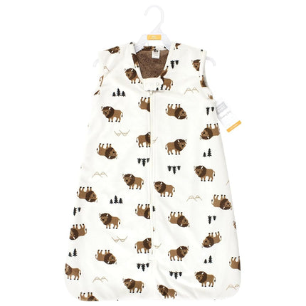Hudson Baby Saco de dormir unisex de felpa de piel sintética, manta portátil, búfalo salvaje, 18-24 meses, búfalo salvaje, 18-24 meses