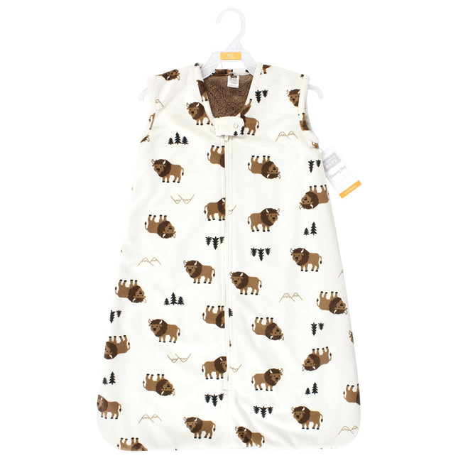 Hudson Baby Unisex Baby Plush Faux Fur Sleeping Bag, Wearable Blanket, Wild Buffalo, 18-24 Months, Wild Buffalo, 18-24 Months