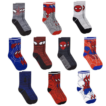 Calcetines de Spiderman para niños, paquete de 10 calcetines decorativos de Spiderman para niños pequeños, increíbles calcetines de Marvel Legends para niños
