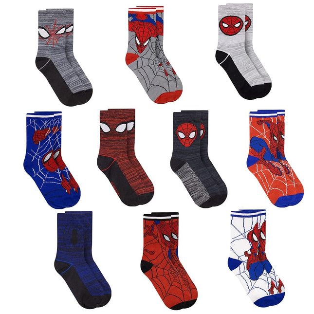 Spiderman Boys Socks, 10-Pack of Decorative Spiderman Toddler Socks, Amazing Marvel Legends Socks for Boys