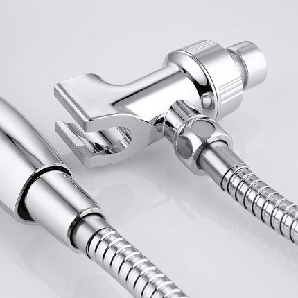 2PCS Universal Shower Head Holder, Adjustable Arm Mount Bracket, Brass Swivel Ball Adapter - Chrome