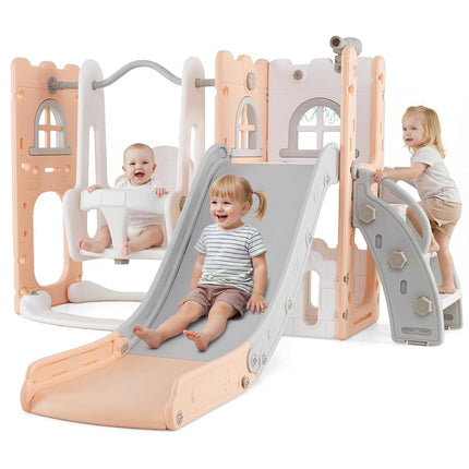 OLAKIDS Toddler Slide and Swing Set, 7 in 1 Kids I