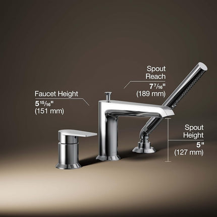 Kohler K-97070-4-CP Hint Tubfaucets, Polished Chrome