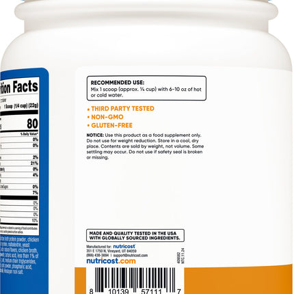 Nutricost Chicken Bone Broth Protein (Chicken Flavour, 20 Servings)