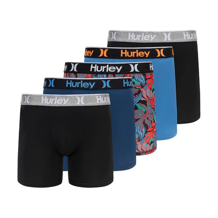 Hurley mens 5 Pack Stretch Boxer Briefs, Tarifa Co