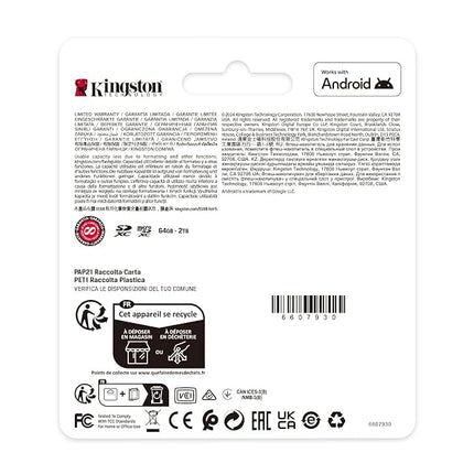 Kingston Canvas Select Plus microSD Memory Card 128GB microSDXC Gen3 150MB/s A1 Card + Adapter - SDCS3/128GB