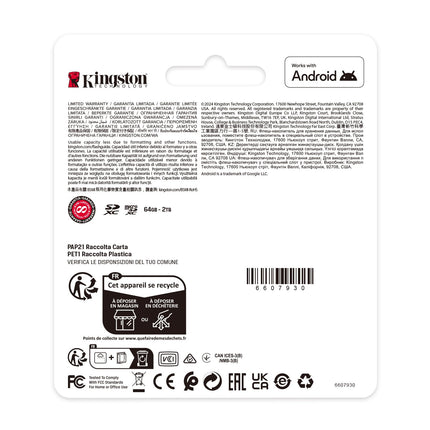 Kingston Canvas Select Plus microSD Memory Card 512GB microSDXC Gen3 150MB/s A1 Card + Adapter - SDCS3/512GB