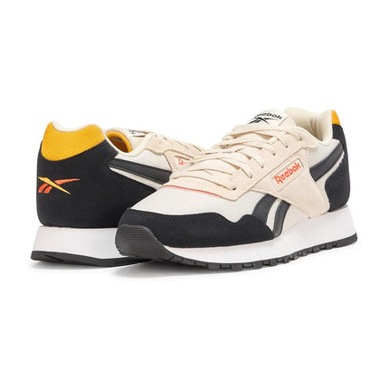 Reebok Men's Glide Sneakers, Alabaster/Black/White, 4