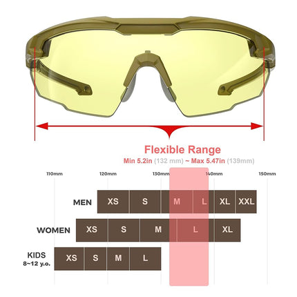HTS HUNTERSKY S57 Yellow Lens Ballistic Tactical Shooting Glasses ANSI Z87+ UV400 Anti-Fog Eyewear for Airsoft Range Security and Outdoor Sports, for Men and Women