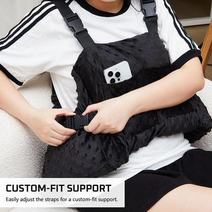 Geelin Post Mastectomy Pillow, Breast Surgery Lumpectomy Recovery Supplies, Post Mastectomy Essentials, Breast Reduction Pillow Recovery Belt Protection Surgery Gift (Black)
