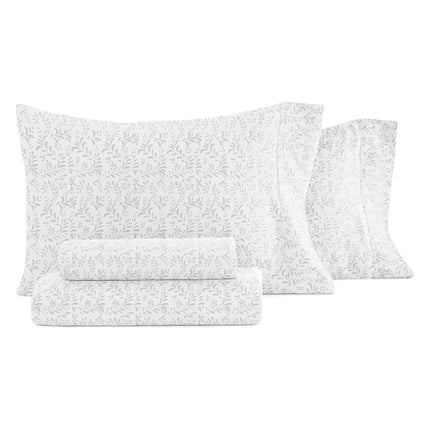 Linen Market 4 Piece King Size Sheets (Gray Vines)