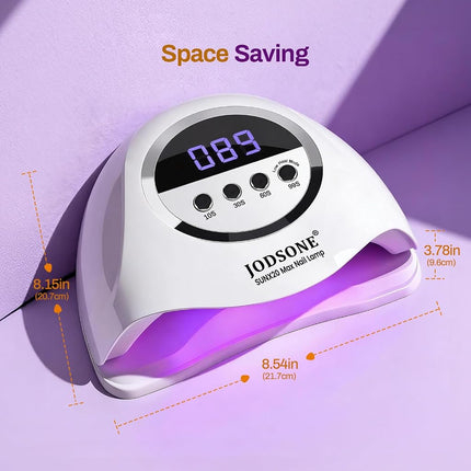 JODSONE UV LED Nail Lamp, 320W Nail Dryer for Gel Polish, High-Power Gel Nail Lamp with 72 Light Beads, Led Nail Light with Automatic Sensor & 4 Timers