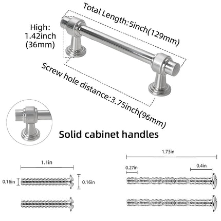 POVEFONK 10 Pack 3.75 inch Brushed Satin Nickel Kitchen Cabinet Handles Cabinet Pulls Sliver Drawer Pulls Kitchen Cabinet Hardware Handles Drawer Pulls Dresser Handles