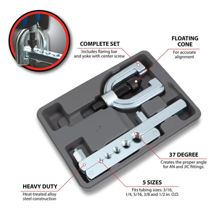 Performance Tool W80671 37 Degree Flaring Tool for an and JIC Fittings, Silver
