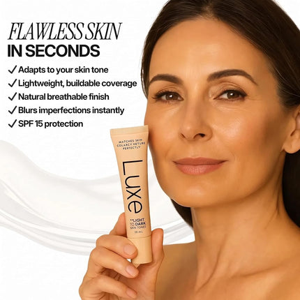 Luxe Color Changing Foundation for Women – Instantly Adapts to Your Skin Tone – Buildable Light-to-Medium Coverage – 12-Hour Wear – Natural Dewy Finish (Light)