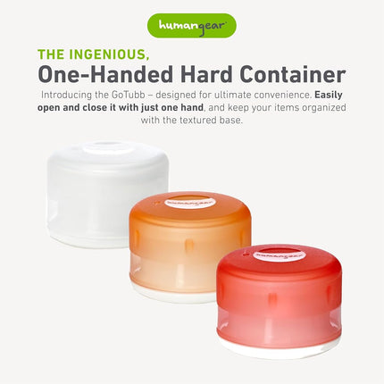 humangear GoTubb, Transparente/Naranja/Rojo, Pequeño (Paquete de 3), Gotubb, Paquete de 3, Pequeño (0,4 oz), Transparente/Naranja/Rojo