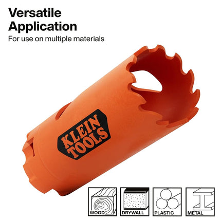 Klein Tools 31015 Bi-Metal Hole Saw, 1-1/8-Inch Circle Saw, Metal and Drywall Hole Cutter, Sheet Metal Cutter