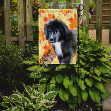 Caroline's Treasures BB9960GF Newfoundland Puppy Fall Flag Garden Size, Yellow, Garden Size, multicolor