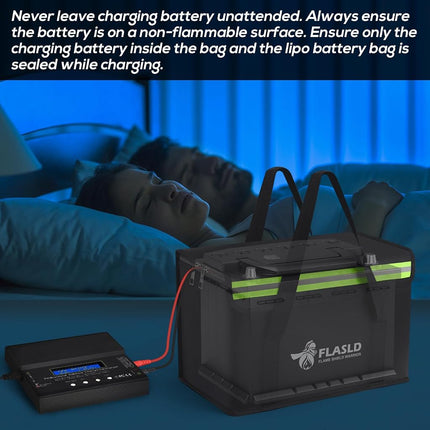 FLASLD Large Fireproof Lipo Bag for Lithium Battery Storage and Charging, 14 x 7.8 x 9.5in Waterproof Box for Documents and Valuables