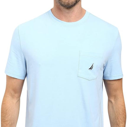 Nautica Men's Solid Crew Neck Short-Sleeve Pocket 