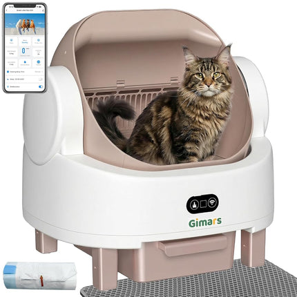 Gimars Open Top Design Self Cleaning Litter Box, A