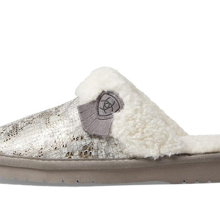 ARIAT Women's Indoor & Outdoor Rubber Bottom Jackie Square Toe Slippers-Exotic Colors, Metalic Snake, 6