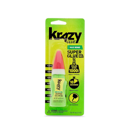 Elmer's Krazy Glue Maximum Bond Super Glue, No-Run Gel, Maximum Control, 4-Gram (KG49048MR)