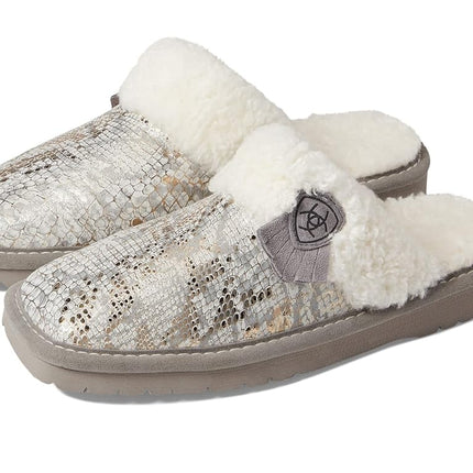 ARIAT Women's Indoor & Outdoor Rubber Bottom Jackie Square Toe Slippers-Exotic Colors, Metalic Snake, 6