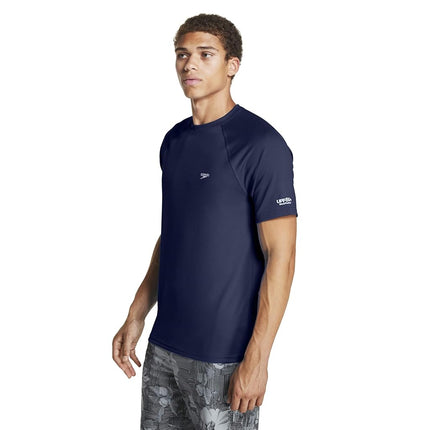 Speedo Men's Uv Swim Shirt Short Sleeve Regular Fit Solid