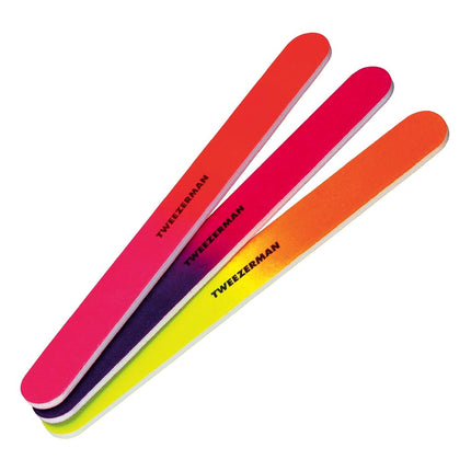 Tweezerman 3 Piece Neon Hot Nail Files, 1.250 Ounc