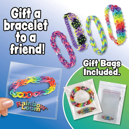 Rainbow Loom Mega Combo Case, 7456 Pieces - Enhances Fine Motor Skills, 7000 Assorted Elastic Bands, Metal Weaving Hook, Organiser Storage Box, Friendship Bracelet Crafting