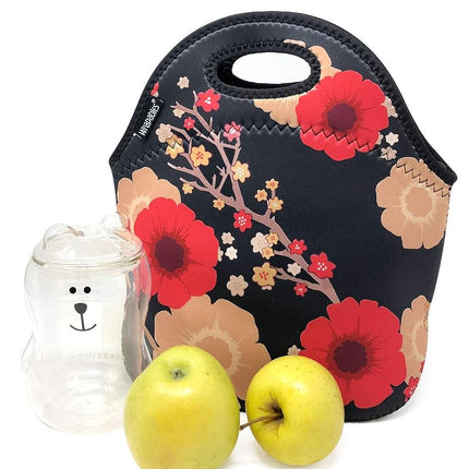 Wrapables® Insulated Neoprene Lunch Bag, Midnight Floral