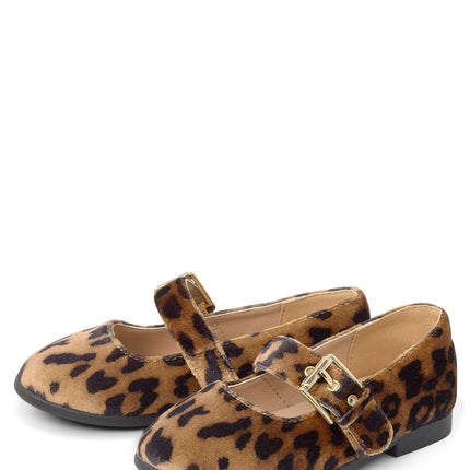 The Children's Place Baby-Girl's Toddler Closed Toe Ballet Flats, Leopard, 11 Toddler