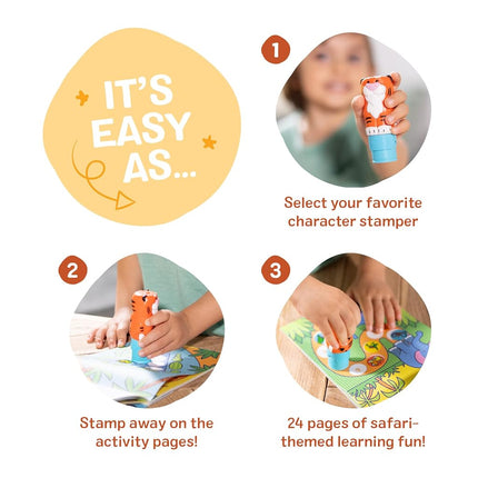 Melissa & Doug Sticker WOW!™ 24-Page Activity Pad and Sticker Stamper - Tiger, 300 Stickers, Arts and Crafts Toy Collectible Character, Creative Play Travel Toy for Girls and Boys 3+ - FSC Certified