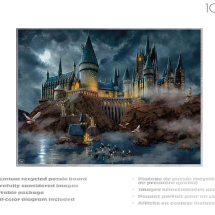 Ceaco – Thomas Kinkade Harry Potter Hogwart's Castle - 1000 Piece Silver Select Jigsaw Puzzle - Colorful Puzzles for Adults - Precision-Cut Pieces, Beautiful Artwork,