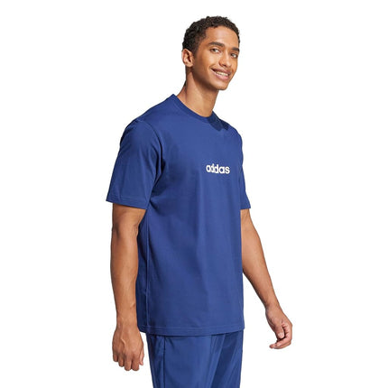 adidas Originals Men's Essentials Linear Single Jersey T-Shirt, Dark Blue/White, XS