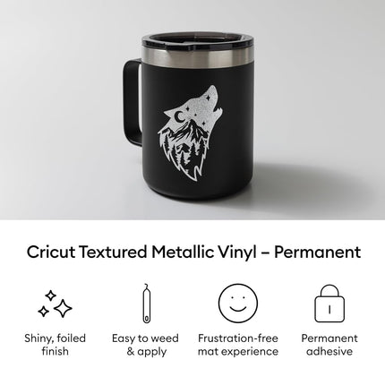 Cricut Permanent Adhesive Vinyl with Metallic Texture, Luxe Pack, 30.5 cm x 30.5 cm (12 in x 12 in), 6 pcs