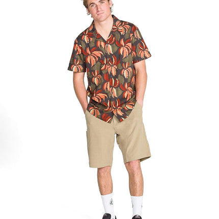 Volcom Men's Kerosene 21" Hybrid Shorts, Khaki, 28