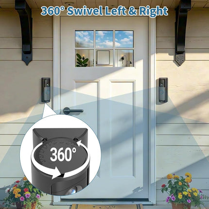 Adjustable 30 to 55 Degree Doorbell Angle Mount Compatible with Video Doorbell 1/2/3/4/(2020 Release)/Battery Doorbell Plus/Pro, Doorbell Camera Door Mount Wedge Kit for House