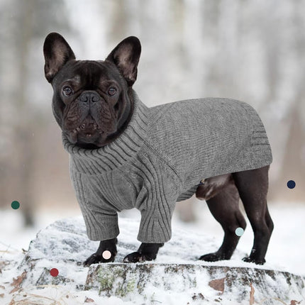 IECOii Extra Large Dog Sweater 4XL,Thermal Warm Dog Sweaters for Giant Breed Dogs,Turtleneck Knitted Knitwear for Pet Winter,Stretchy&Easy On Doggy Sweatshirt for Doberman,Great Dane(Light Grey,XXXXL)