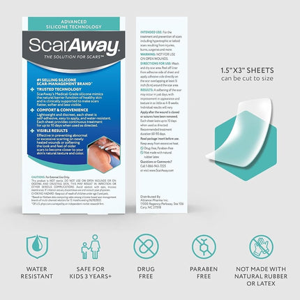 ScarAway Scaraway Clear Silicone Scar Sheets, 6 Count