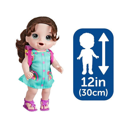 Baby Alive Time for School Baby Doll Set, Back to School Toys for 3 Year Old Girls & Boys & Up, 12 Inch Baby Doll, Brown Hair